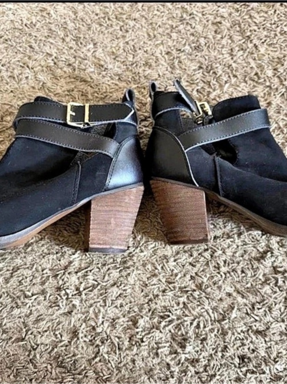 Target Black Buckle Heels US 9